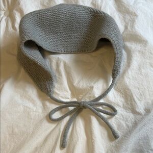 Cozy Gray Knit Hood Sage green/gray